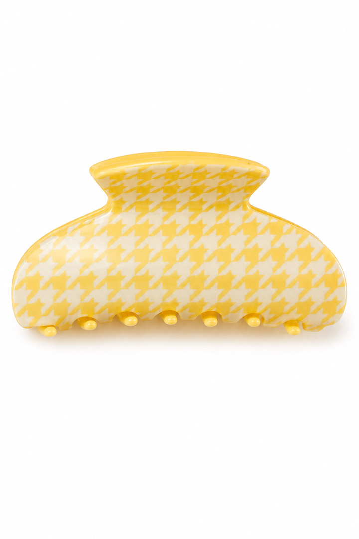 Picture of Houndstooth Claw Clip - Yellow
