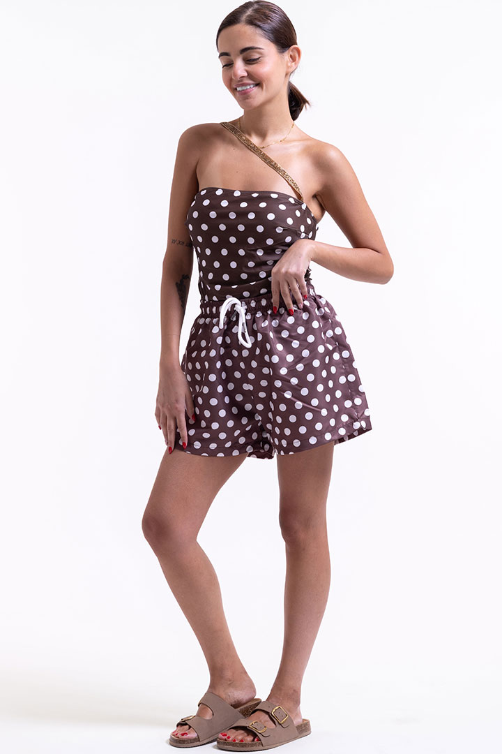 Picture of Polka Dot Swimsuit - Brown/White 