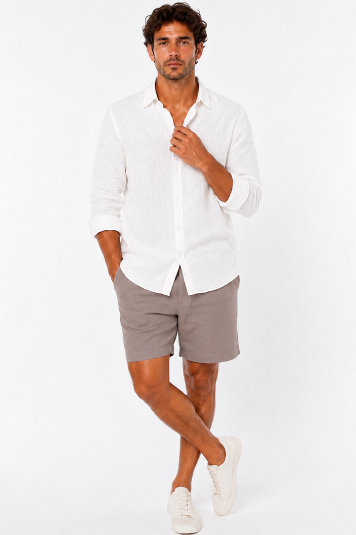 Picture of Linen Short - Washed Grey