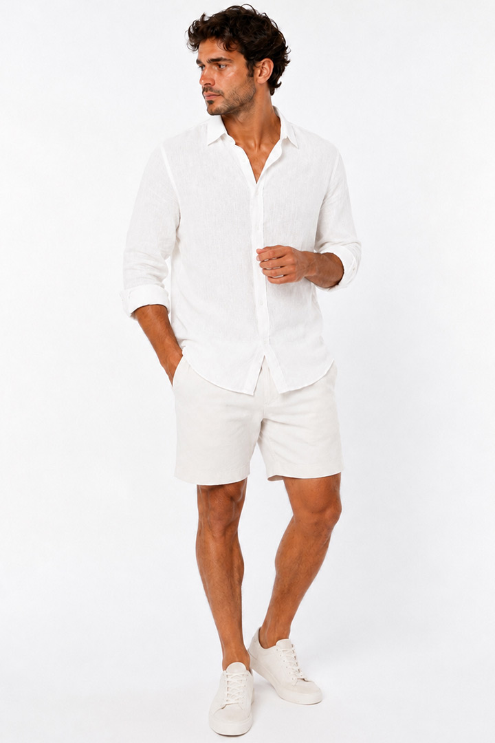 Picture of Linen Short - White