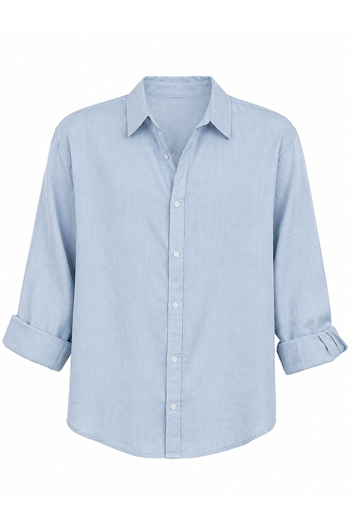 Picture of Linen Long Sleeve Shirt - Baby Blue