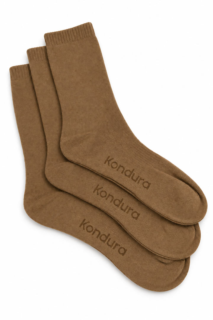Picture of Cloud Socks Pack of 3 - Mocha Brown