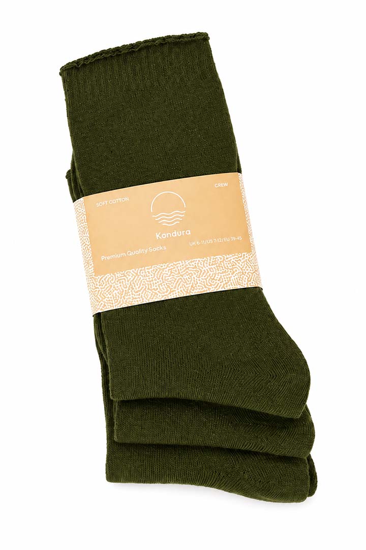 Picture of Cloud Socks Pack of 3 - Olive