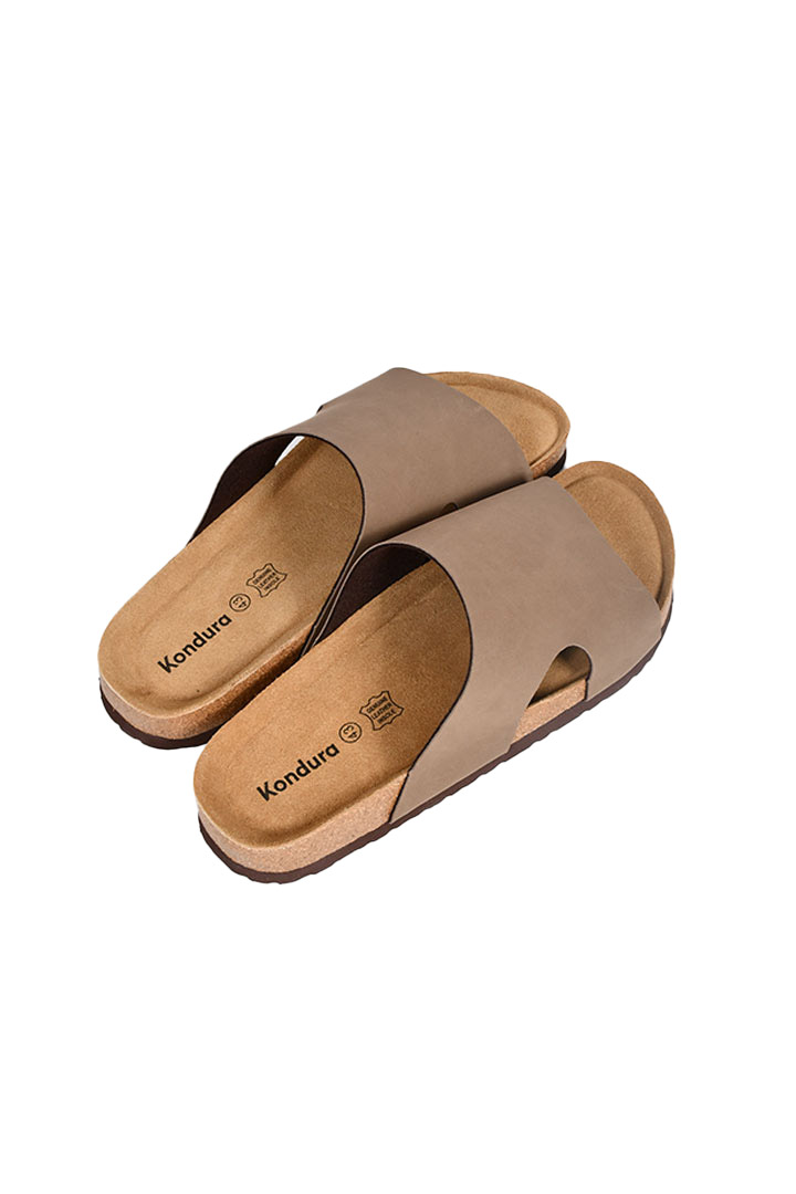 Picture of Cloud Slides - Taupe Leather