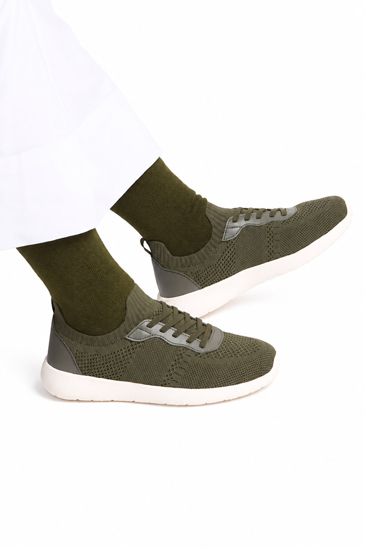 Picture of Cloud Walk - Olive Leather on Off White