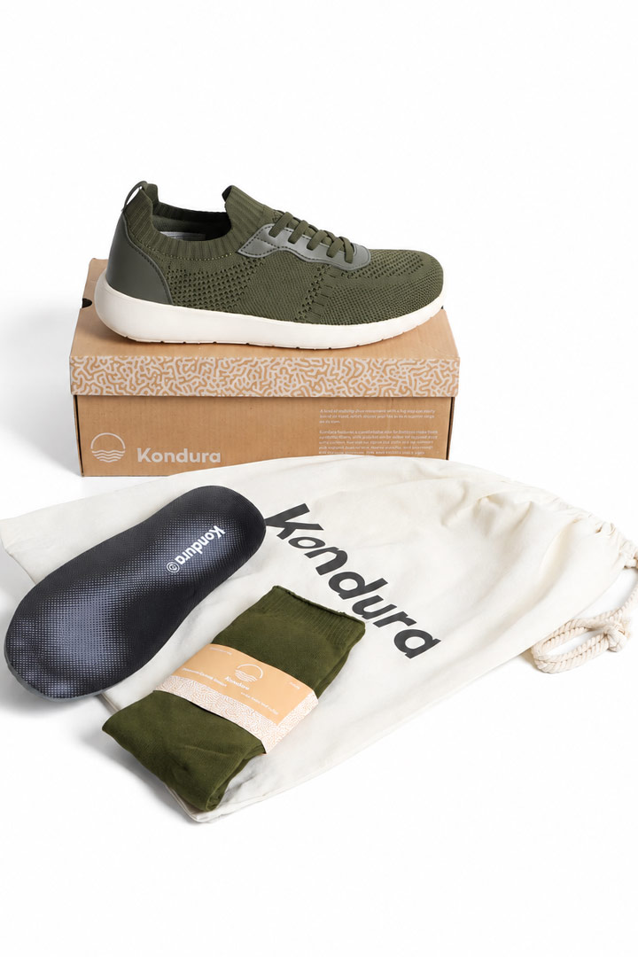 Picture of Cloud Walk - Olive Leather on Off White