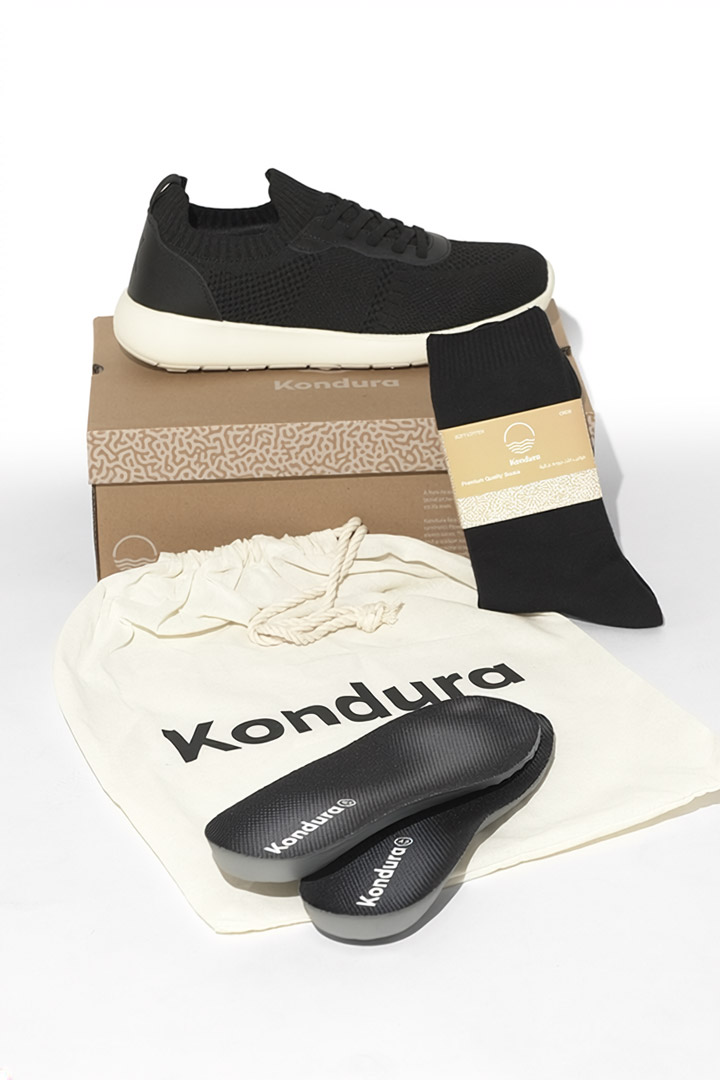 Picture of Cloud Walk - Black Leather on White